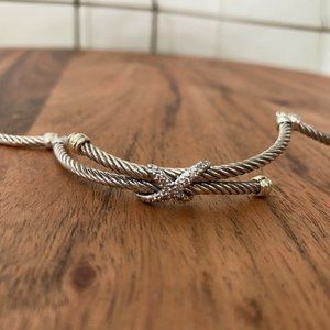 DAVID YURMAN Silver, Gold, and Diamond Bracelet